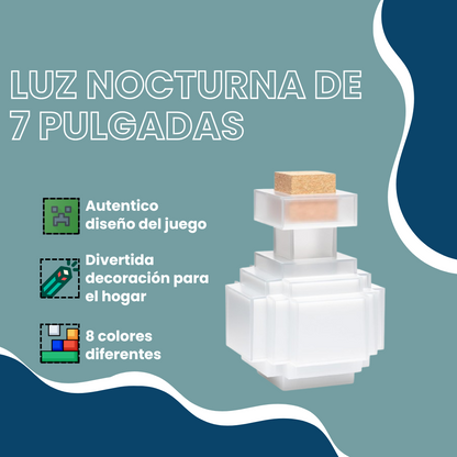 Lámpara Poción de Minecraft Luz Multicolor