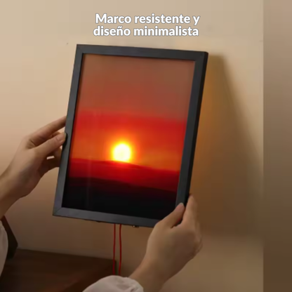 Cuadro Decorativo de Puesta de Sol con Iluminación